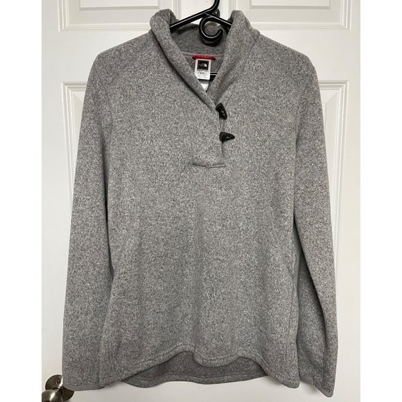 The North Face Sweaters - The North Face Womens Gray Crescent Ridge Shawl Sweater Size XL Toggle Button